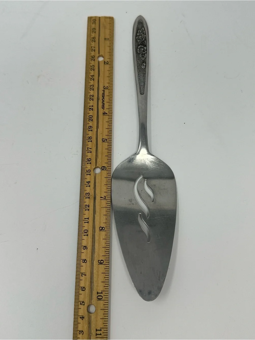 Vintage Ekco Eterna Pie Cake Server Country‎ Garden Stainless Steel A1